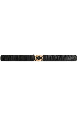 ARKET Ženy Pásky - Scrunched Leather Belt - Black