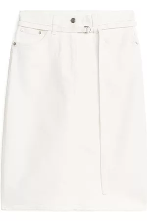 ARKET Ženy Midi - Midi Denim Skirt - White