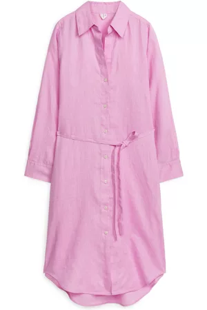 ARKET Ženy Volnočasové - Linen Shirt Dress - Pink