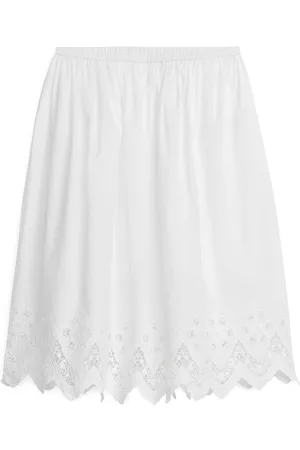 ARKET Ženy Sukně - Lace-Trim Skirt - White