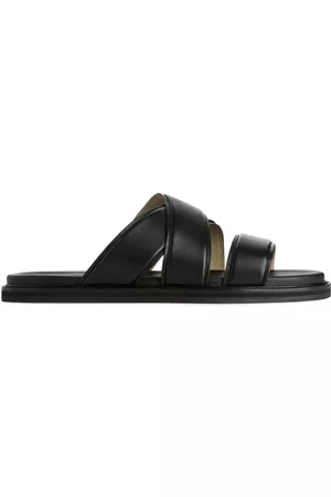 ARKET Muži Sandály - Leather Slide Sandals - Black