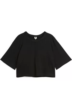 ARKET Ženy Crop top - Crop T-Shirt - Black