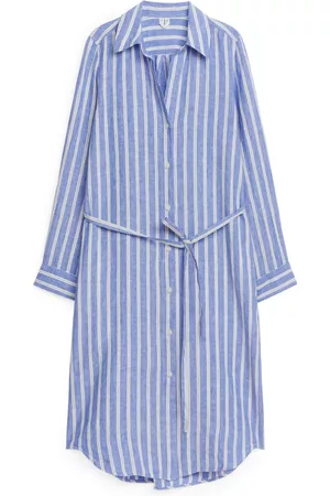 ARKET Ženy Volnočasové - Linen Shirt Dress - Blue
