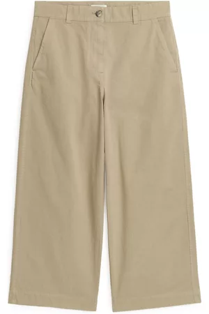 ARKET Ženy Chino - Cropped Cotton Linen Chinos - Beige