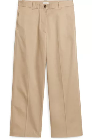 ARKET Ženy Chino - Wide Cotton Stretch Chinos - Beige