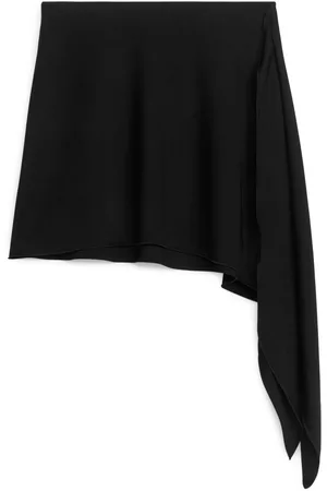 ARKET Ženy Krátké - Asymmetric Jersey Mini Skirt - Black