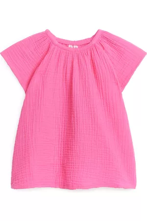 ARKET Kojenci Šaty - Short Cheesecloth Dress - Pink