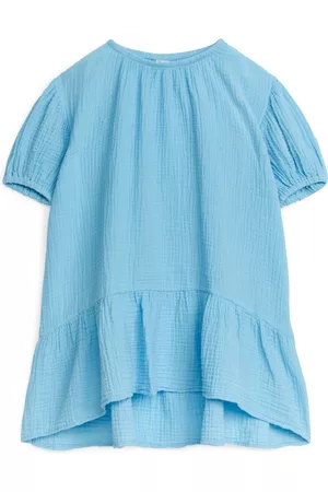 ARKET Ženy Letní - Cotton Muslin Dress - Blue