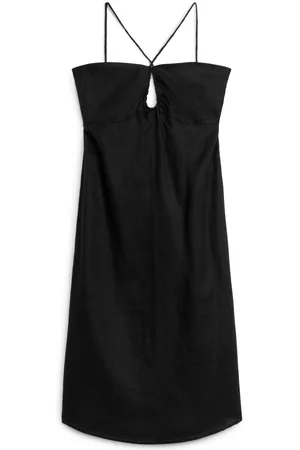 ARKET Ženy Šaty - Linen Strap Dress - Black