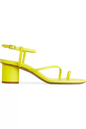 ARKET Ženy S otevřenou špičkou - Heeled Leather Sandals - Yellow