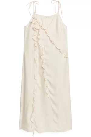 ARKET Ženy Midi - Frill Midi Strap Dress - White