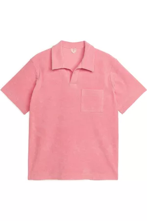 ARKET Muži S límečkem - Cotton Towelling Polo Shirt - Pink