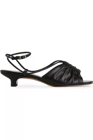 ARKET Ženy S otevřenou špičkou - Heeled Leather Sandals - Black