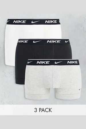 Nike 3 pack cotton stretch trunks in black/grey/white