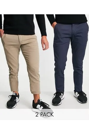 JACK & JONES Intelligence 2 pack chinos in beige & navy