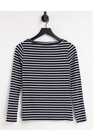 ASOS Long sleeve striped t-shirt in navy