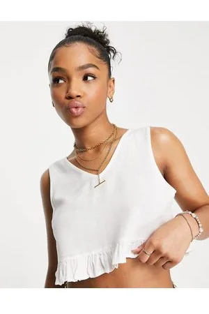 Pieces® Frill hem crop top co-ord in