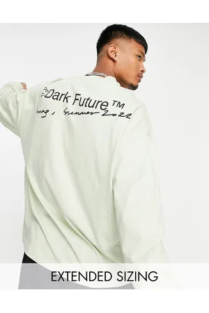 ASOS ASOS Dark Future oversized long sleeve t-shirt with logo print in mint