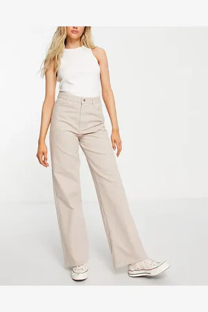 New Look Wide leg jeans in stone