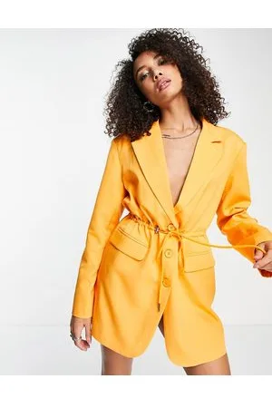 KYÒ The Brand blazer dress with draw cord waist detail in