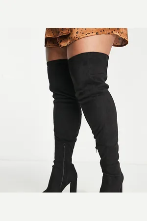 ASOS Curve Kenni block-heeled over the knee boots in