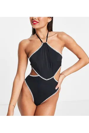 Accessorize Cut out with contract stitching swimsuit in