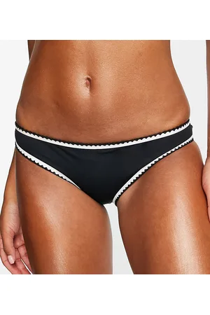 Accessorize High waist bikini bottom with contrast stitching in
