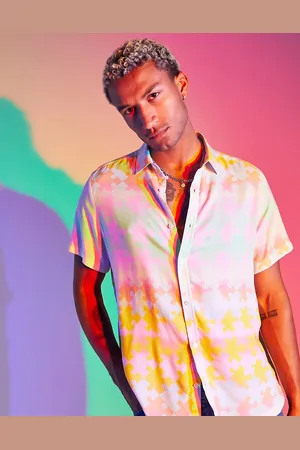 ASOS Relaxed shirt in pastel puzzle piece print