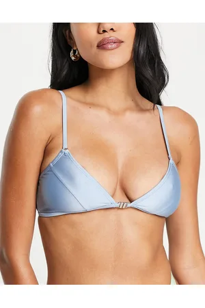 Topshop Clasp front triangle bikini top in