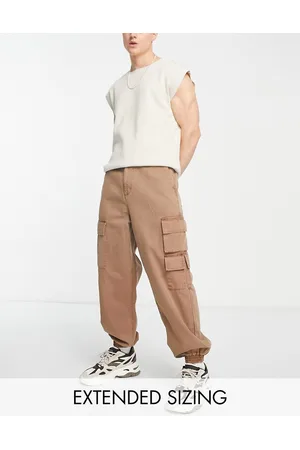 ASOS Oversized tapered cargo trousers in acid wash
