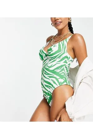 Peek & Beau Fuller Bust Exclusive underwire swimsuit in green zebra
