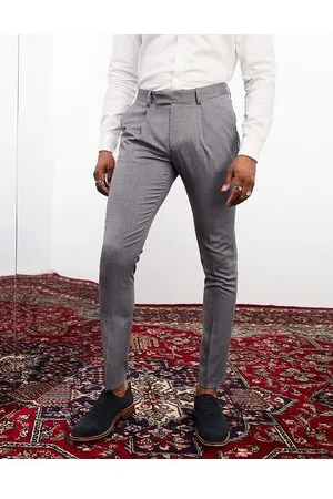 Noak Skinny premium fabric suit trousers in micro texture with two-way stretch