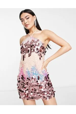 Jaded Rose Halterneck mini dress in statement sequin