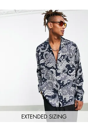 ASOS Relaxed deep revere shirt in paisley print