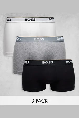 HUGO BOSS 3 pack of trunks in white/grey/black