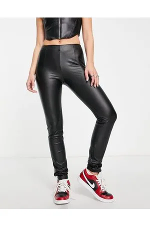 Noisy May Faux leather leggings in