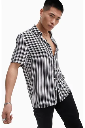 ASOS Revere shirt in core and white stripe