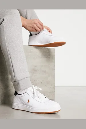 Ralph Lauren Leather polo court in with pony logo