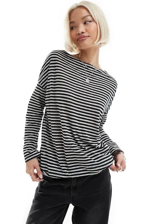 AllSaints Rita stripe long sleeve top in