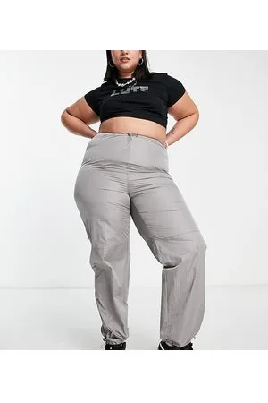 Daisy Street Drawstring parachute trousers in grey
