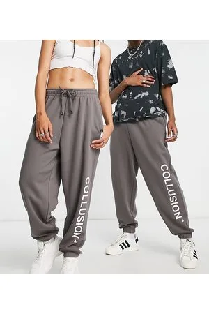 COLLUSION Unisex logo joggers in dark