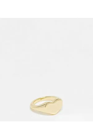 Pieces® Exclusive 18k plated heart signet ring in