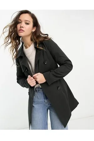 ONLY Button detail short trench coat in