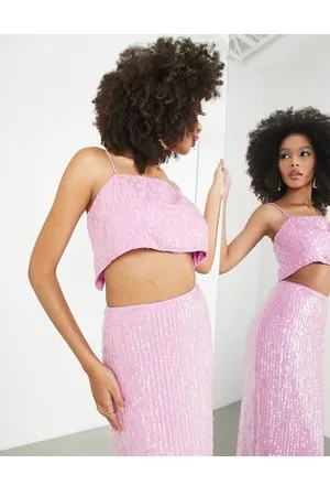 ASOS Sequin cami crop top in
