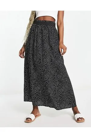 ONLY Pleated midi skirt in spot print