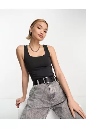 ONLY Reversible seamless square neck vest top in