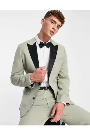 ASOS Skinny tuxedo suit jacket in khaki