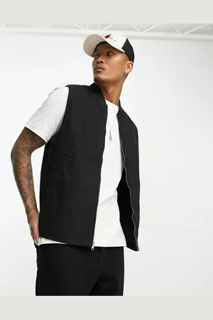 ASOS Washed gilet with bomber neck in