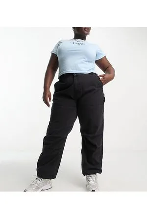 I Saw It First Curve I Saw It First Plus exclusive low waist denim jogger in wash