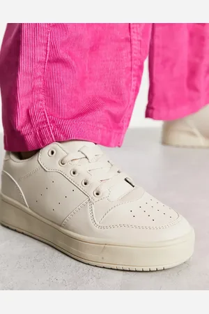 Truffle Collection Chunky flatform trainers in beige drench
